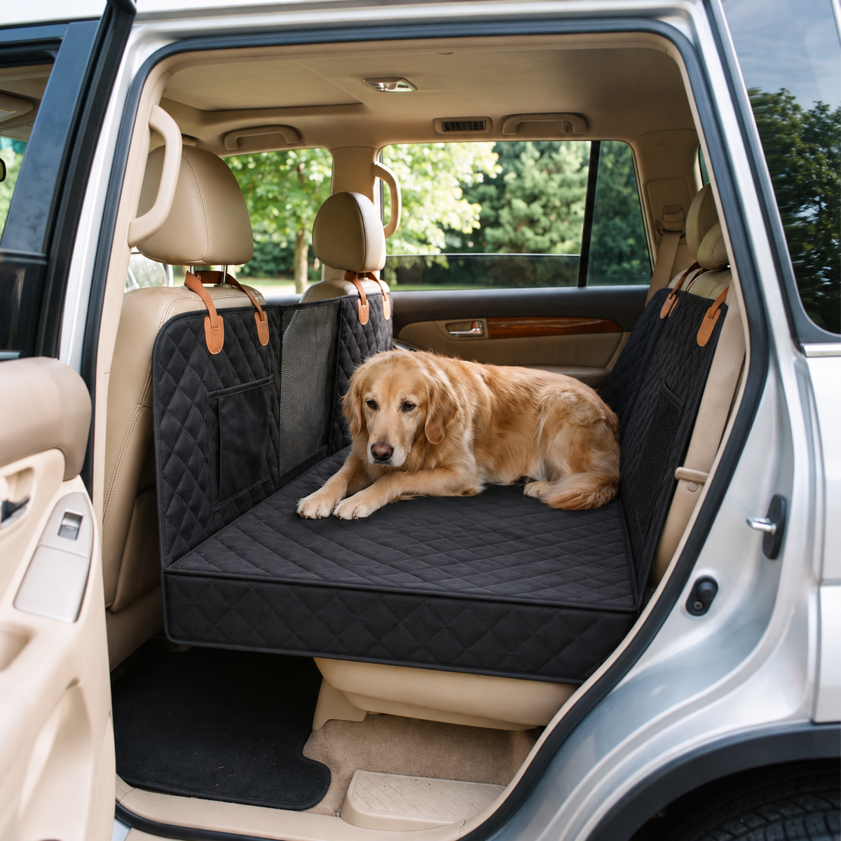Voyager Waterproof Hard Bottom Dog Car Seat Cover